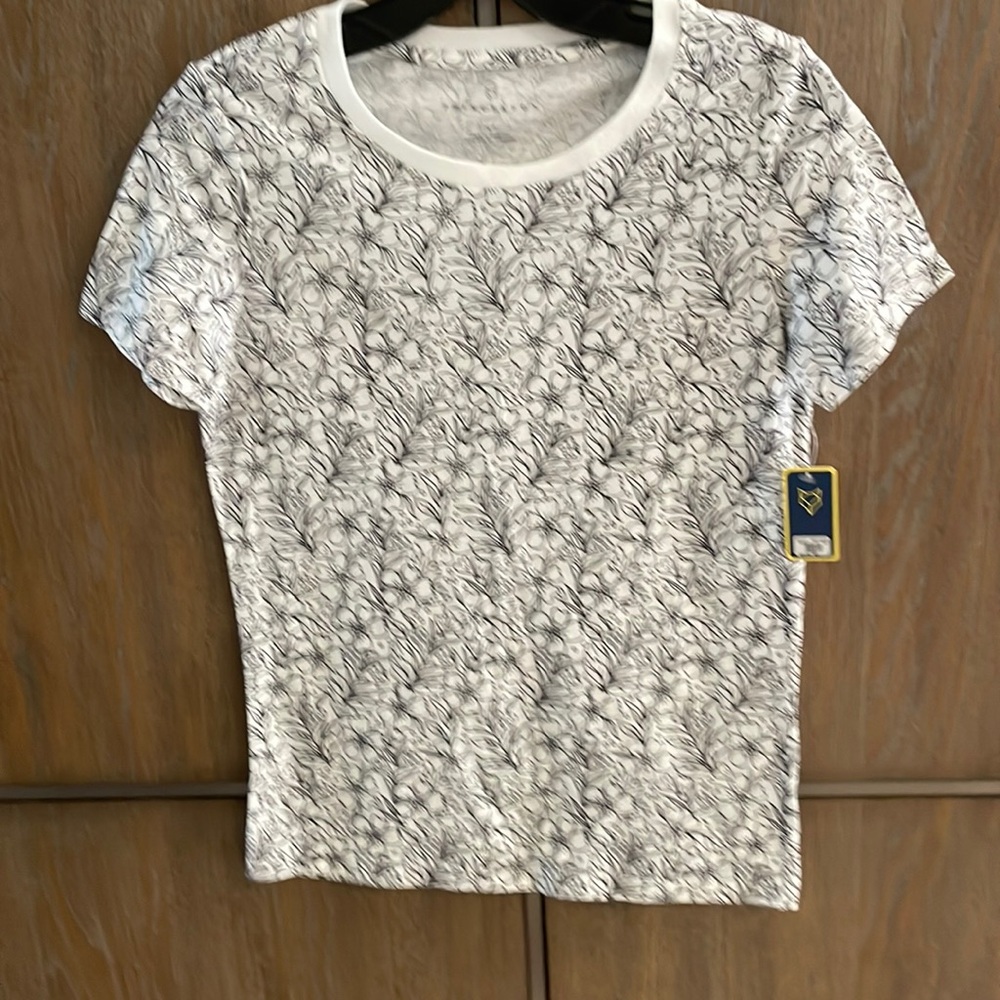 Prince and Fox floral print crew neck tee shirt size S/P